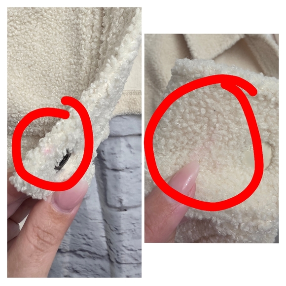 Abercrombie & Fitch Cream Sherpa Teddy Jacket Size Small - Picture 15 of 16